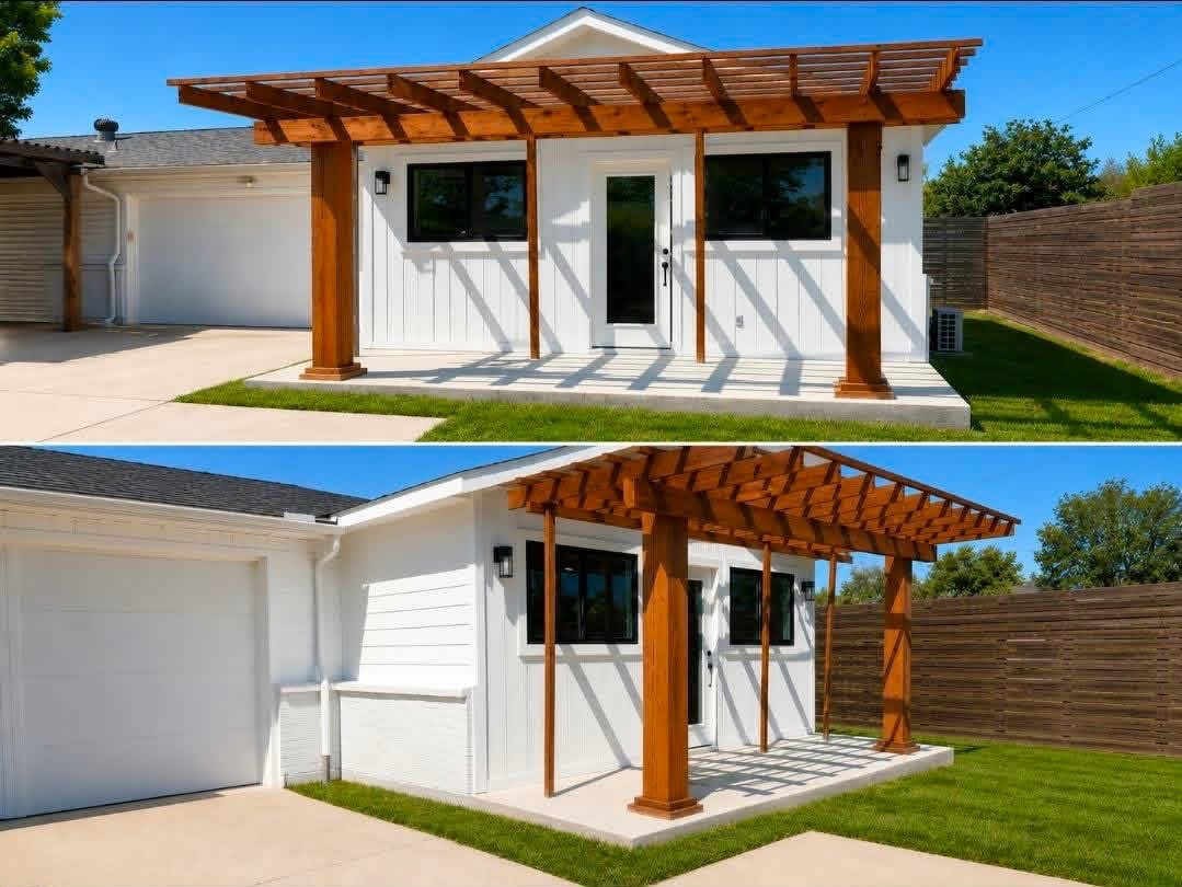 Custom pergola and guest house