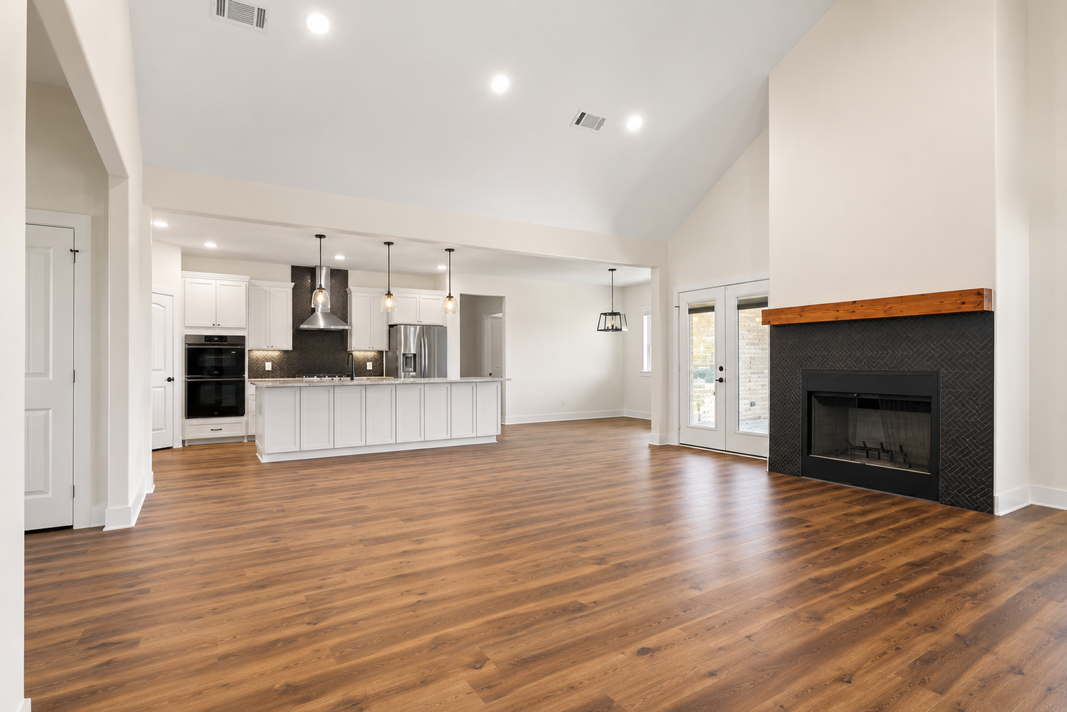 Open concept living and kitchen